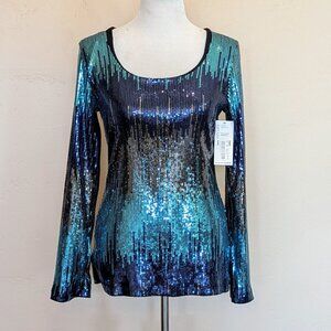 Karen Kane Women’s Sequin Long Sleeve Tahoe Top - Medium - NWT
